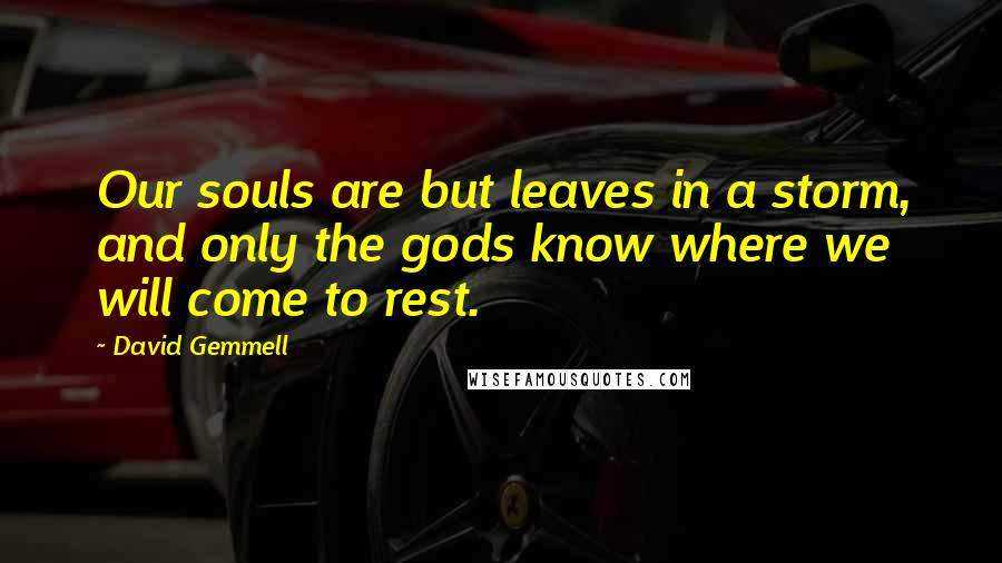 David Gemmell Quotes: Our souls are but leaves in a storm, and only the gods know where we will come to rest.