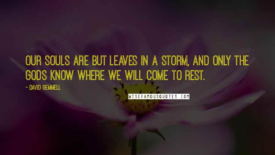 David Gemmell Quotes: Our souls are but leaves in a storm, and only the gods know where we will come to rest.