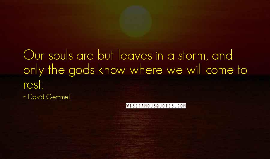 David Gemmell Quotes: Our souls are but leaves in a storm, and only the gods know where we will come to rest.