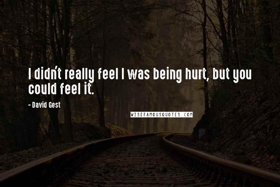 David Gest Quotes: I didn't really feel I was being hurt, but you could feel it.