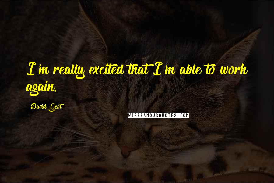 David Gest Quotes: I'm really excited that I'm able to work again.