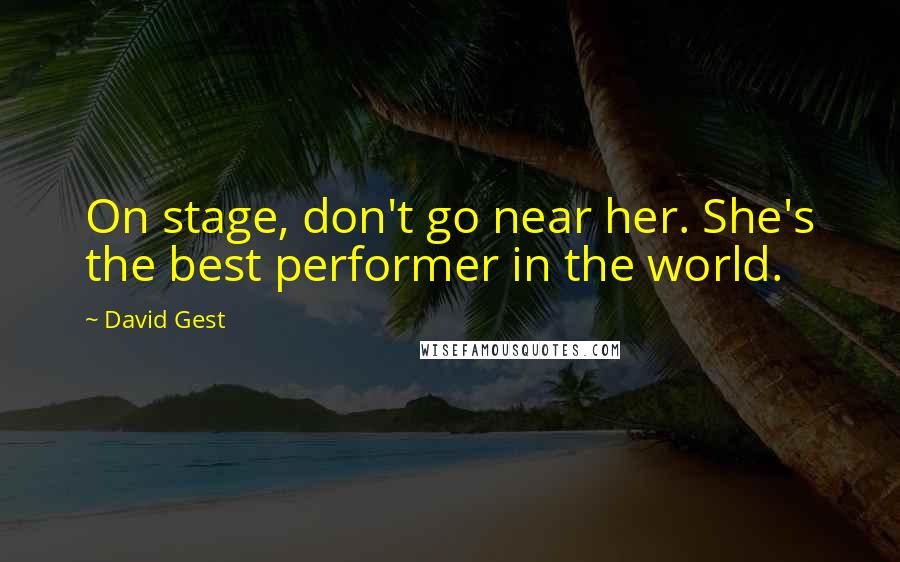 David Gest Quotes: On stage, don't go near her. She's the best performer in the world.