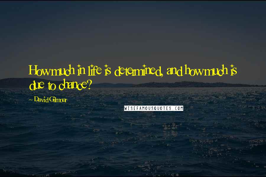 David Gilmour Quotes: How much in life is determined, and how much is due to chance?