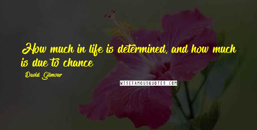 David Gilmour Quotes: How much in life is determined, and how much is due to chance?
