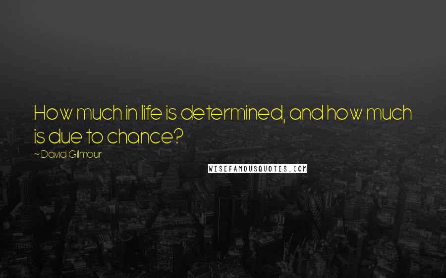 David Gilmour Quotes: How much in life is determined, and how much is due to chance?