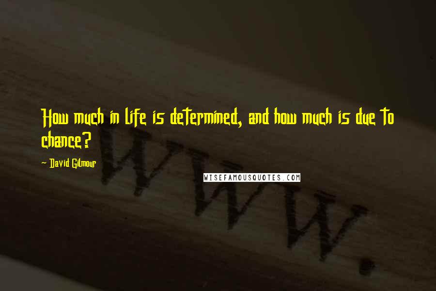 David Gilmour Quotes: How much in life is determined, and how much is due to chance?