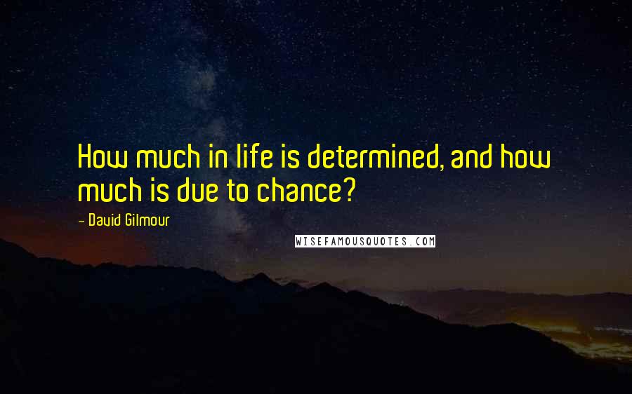 David Gilmour Quotes: How much in life is determined, and how much is due to chance?