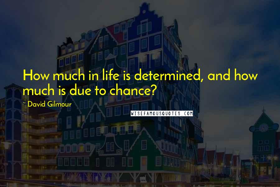 David Gilmour Quotes: How much in life is determined, and how much is due to chance?