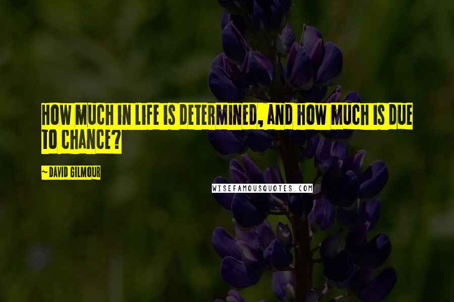 David Gilmour Quotes: How much in life is determined, and how much is due to chance?