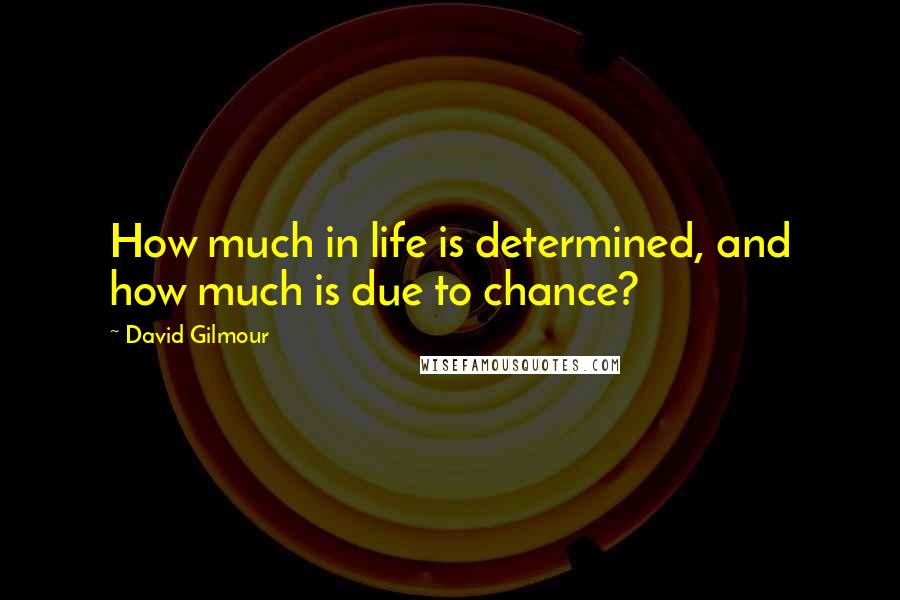 David Gilmour Quotes: How much in life is determined, and how much is due to chance?