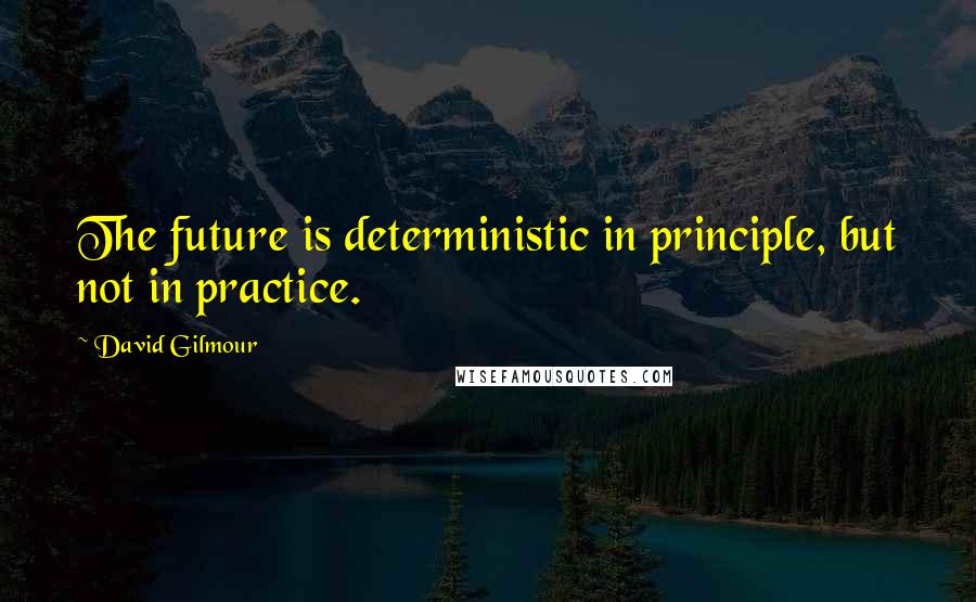 David Gilmour Quotes: The future is deterministic in principle, but not in practice.