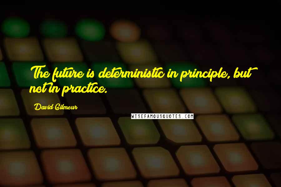 David Gilmour Quotes: The future is deterministic in principle, but not in practice.