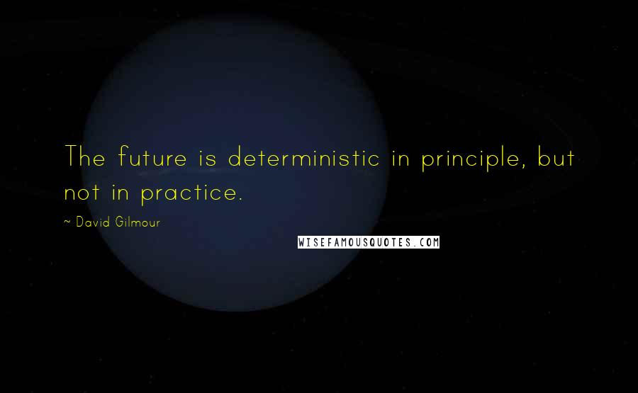 David Gilmour Quotes: The future is deterministic in principle, but not in practice.