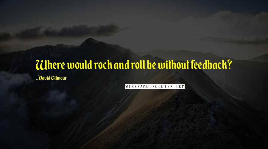 David Gilmour Quotes: Where would rock and roll be without feedback?