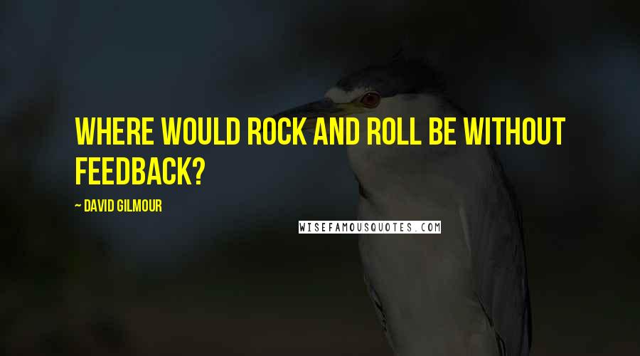 David Gilmour Quotes: Where would rock and roll be without feedback?