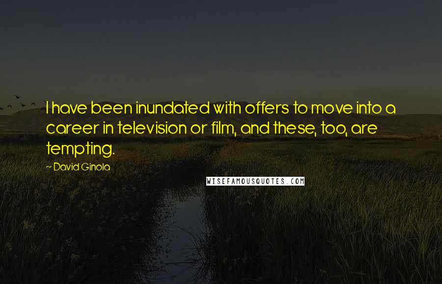 David Ginola Quotes: I have been inundated with offers to move into a career in television or film, and these, too, are tempting.