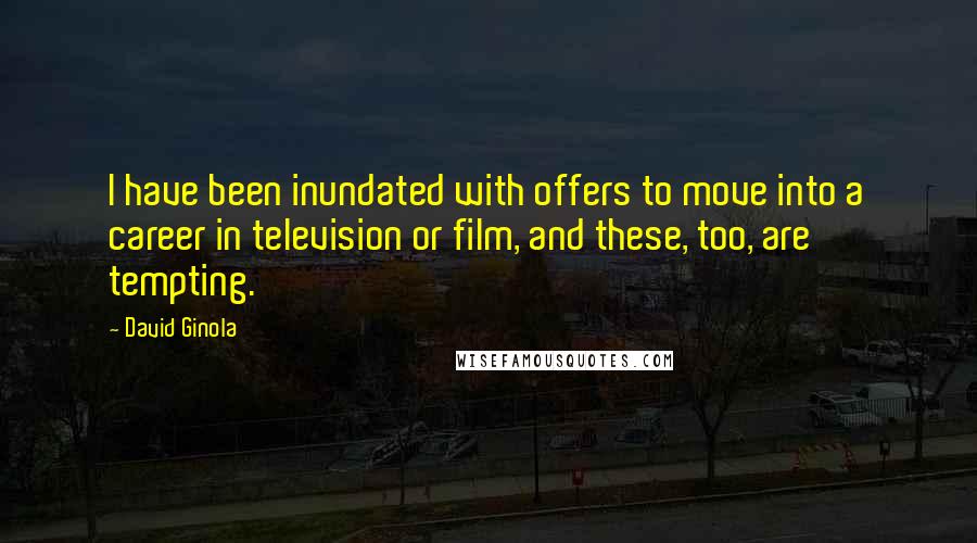 David Ginola Quotes: I have been inundated with offers to move into a career in television or film, and these, too, are tempting.