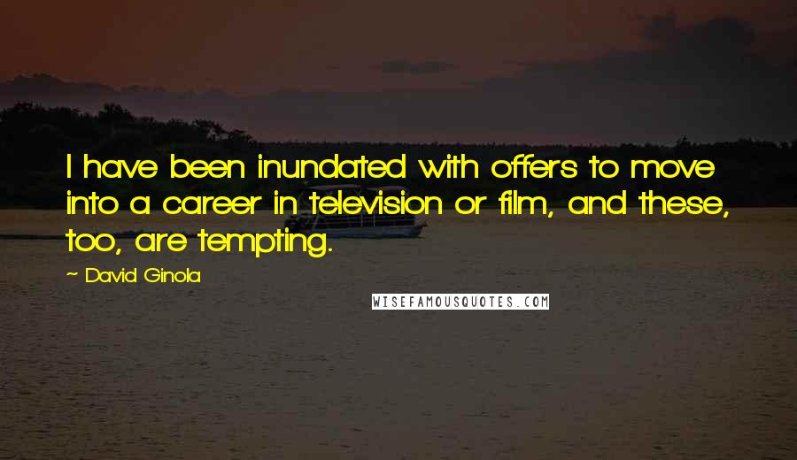 David Ginola Quotes: I have been inundated with offers to move into a career in television or film, and these, too, are tempting.