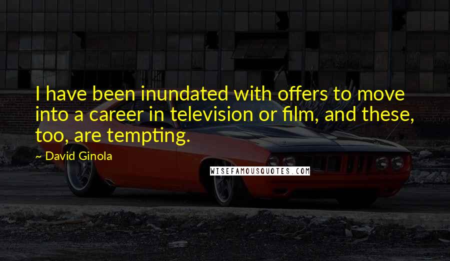 David Ginola Quotes: I have been inundated with offers to move into a career in television or film, and these, too, are tempting.