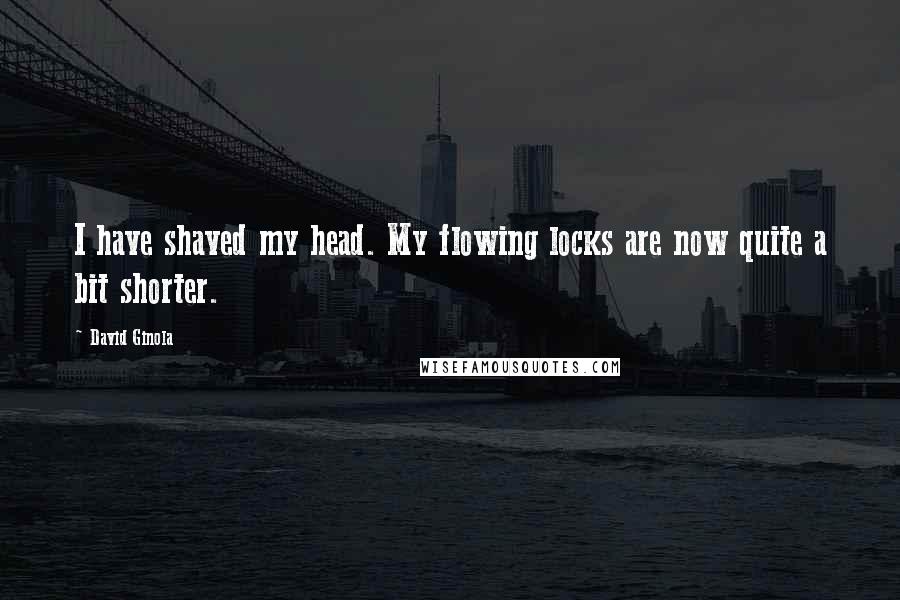 David Ginola Quotes: I have shaved my head. My flowing locks are now quite a bit shorter.