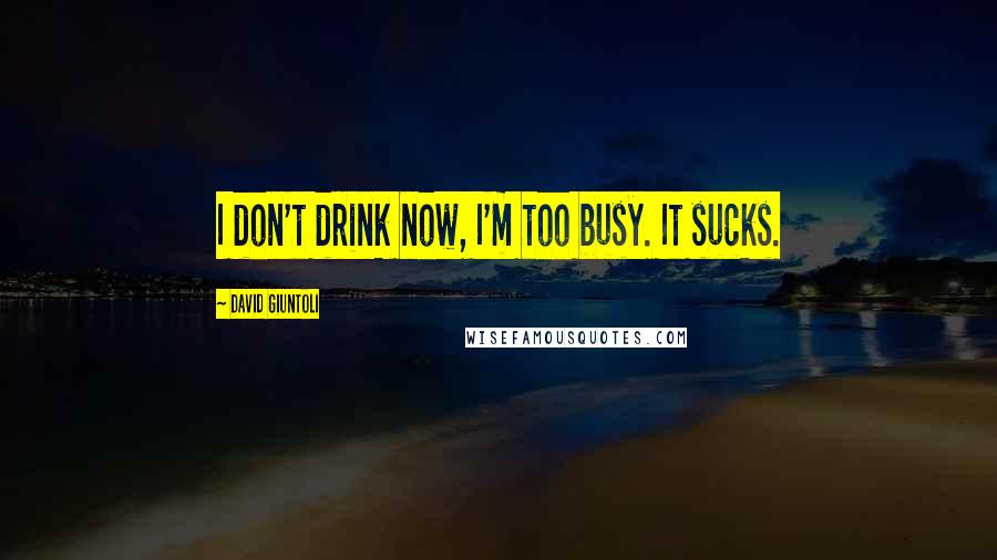 David Giuntoli Quotes: I don't drink now, I'm too busy. It sucks.