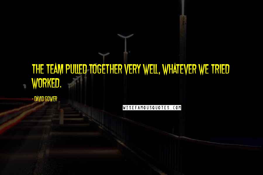 David Gower Quotes: The team pulled together very well, whatever we tried worked.