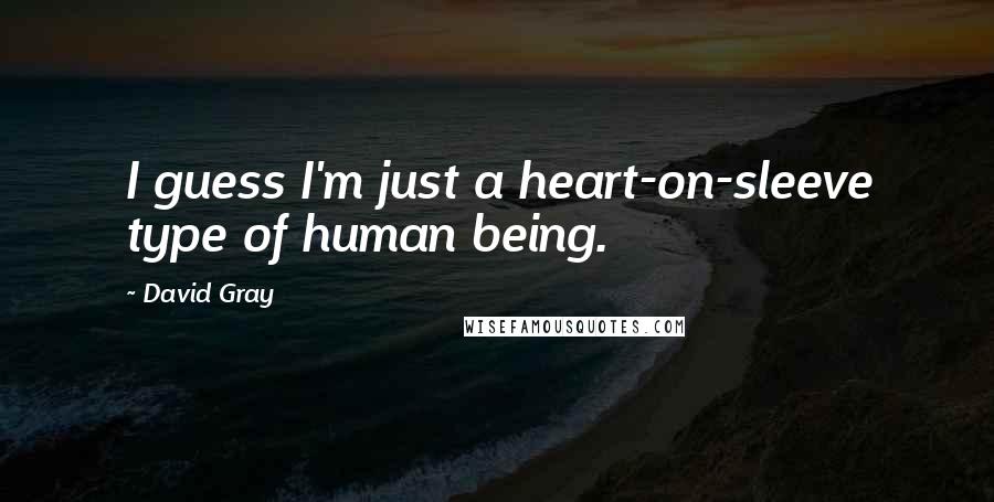 David Gray Quotes: I guess I'm just a heart-on-sleeve type of human being.