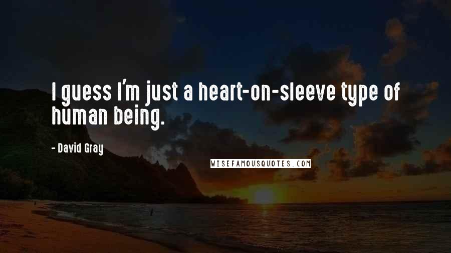 David Gray Quotes: I guess I'm just a heart-on-sleeve type of human being.