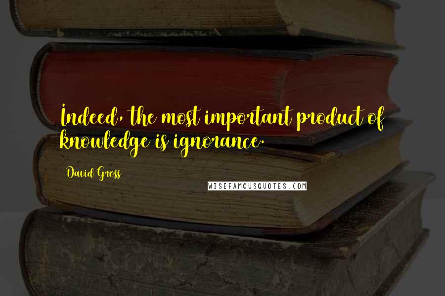 David Gross Quotes: Indeed, the most important product of knowledge is ignorance.