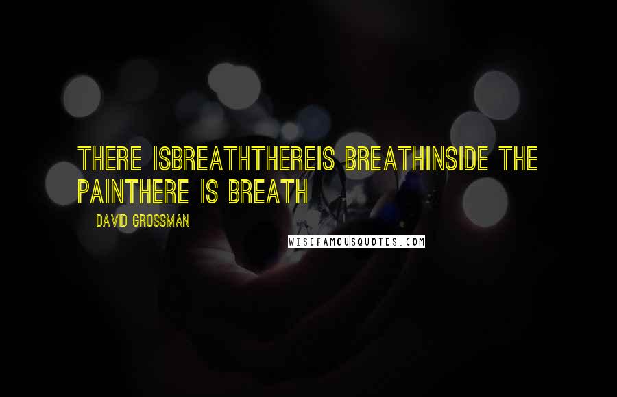 David Grossman Quotes: There isbreaththereis breathinside the painthere is breath