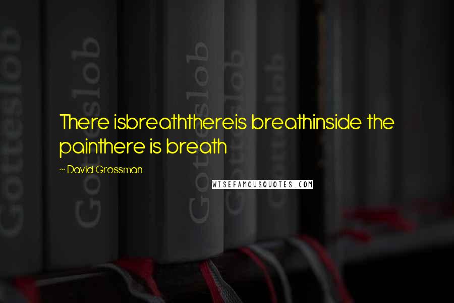 David Grossman Quotes: There isbreaththereis breathinside the painthere is breath