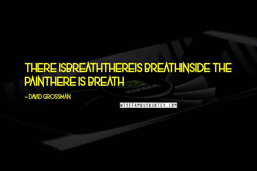 David Grossman Quotes: There isbreaththereis breathinside the painthere is breath