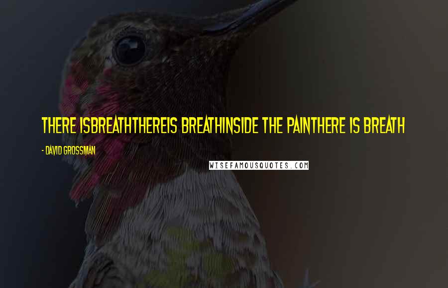 David Grossman Quotes: There isbreaththereis breathinside the painthere is breath