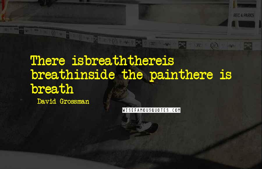 David Grossman Quotes: There isbreaththereis breathinside the painthere is breath