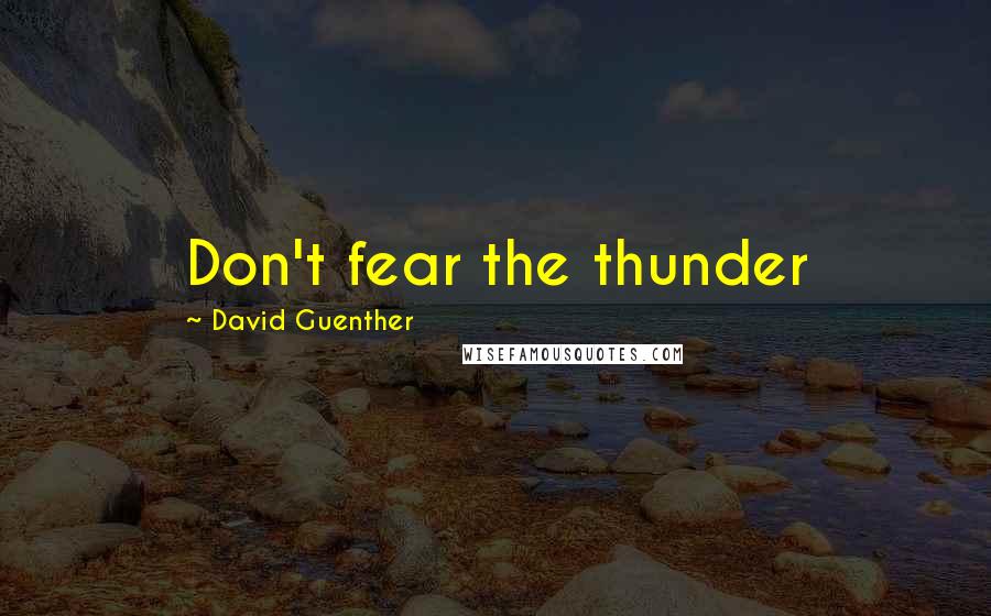 David Guenther Quotes: Don't fear the thunder