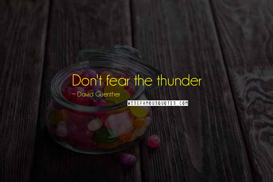 David Guenther Quotes: Don't fear the thunder