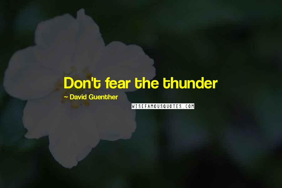 David Guenther Quotes: Don't fear the thunder