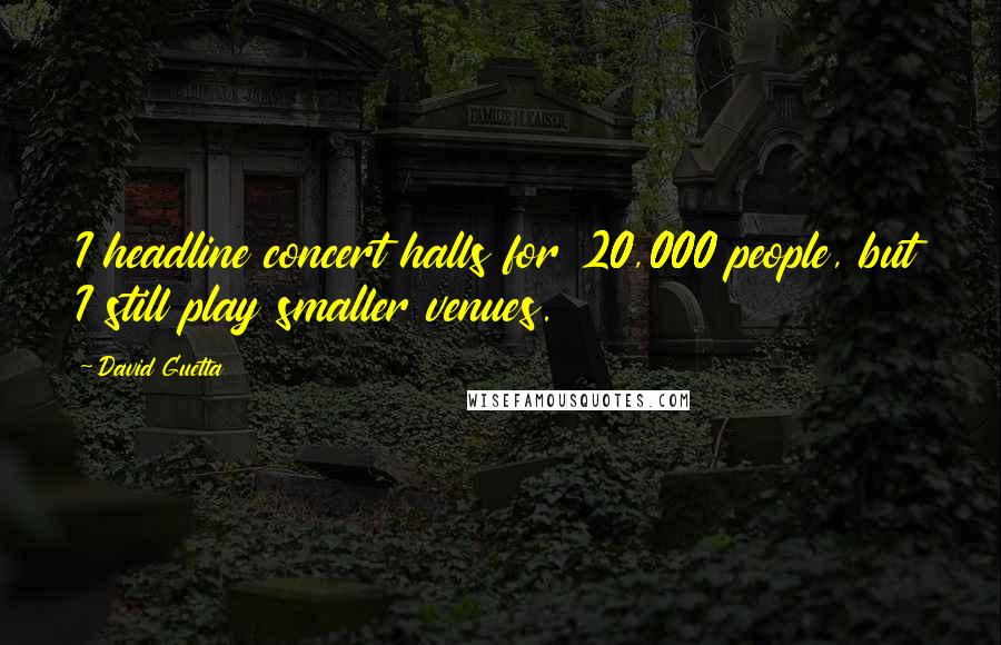David Guetta Quotes: I headline concert halls for 20,000 people, but I still play smaller venues.