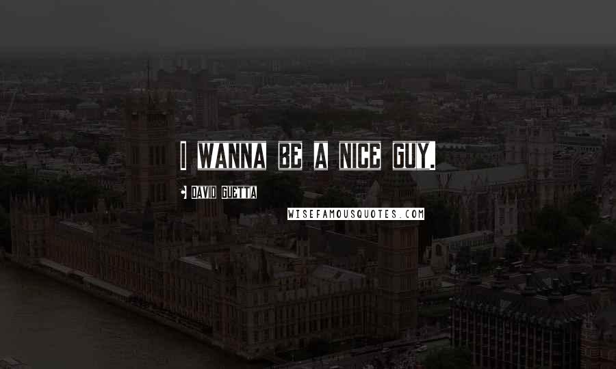 David Guetta Quotes: I wanna be a nice guy.
