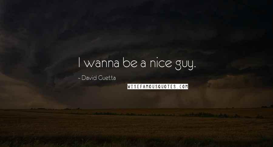 David Guetta Quotes: I wanna be a nice guy.