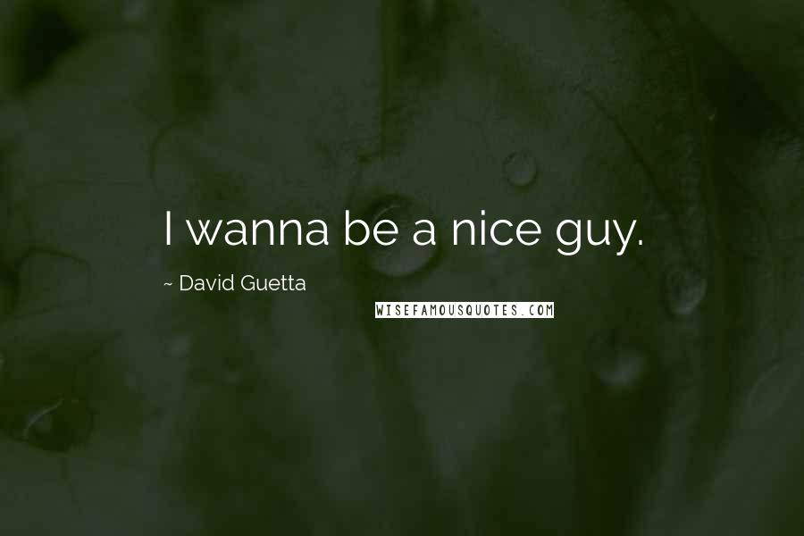 David Guetta Quotes: I wanna be a nice guy.