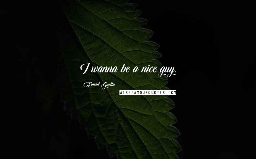 David Guetta Quotes: I wanna be a nice guy.