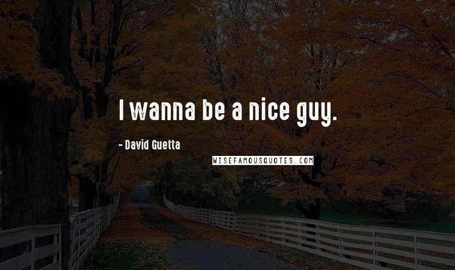 David Guetta Quotes: I wanna be a nice guy.