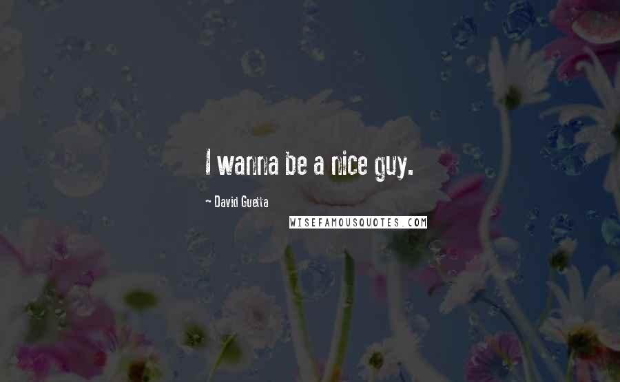 David Guetta Quotes: I wanna be a nice guy.