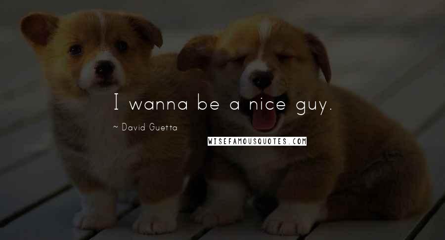 David Guetta Quotes: I wanna be a nice guy.