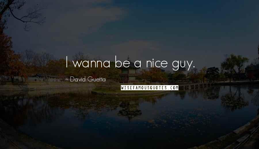 David Guetta Quotes: I wanna be a nice guy.