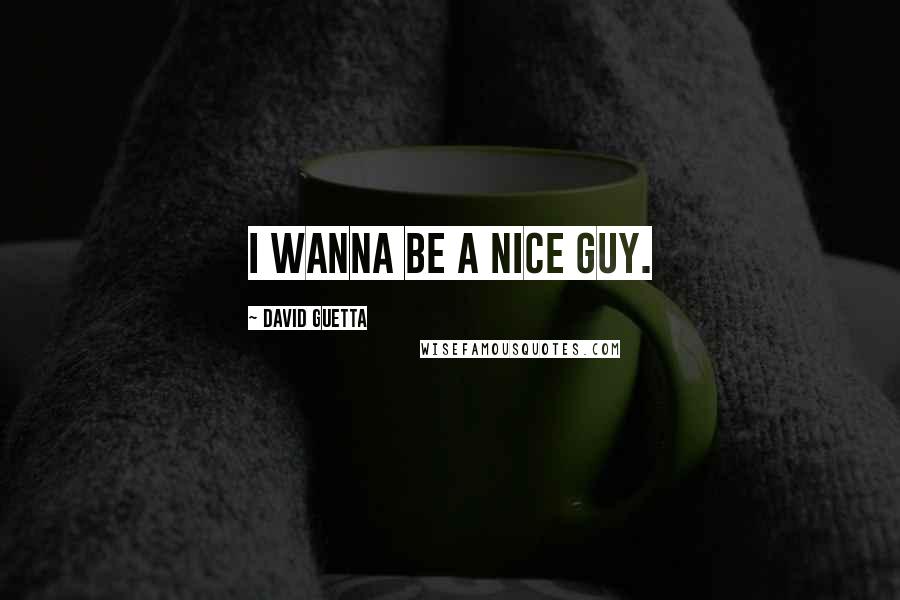 David Guetta Quotes: I wanna be a nice guy.