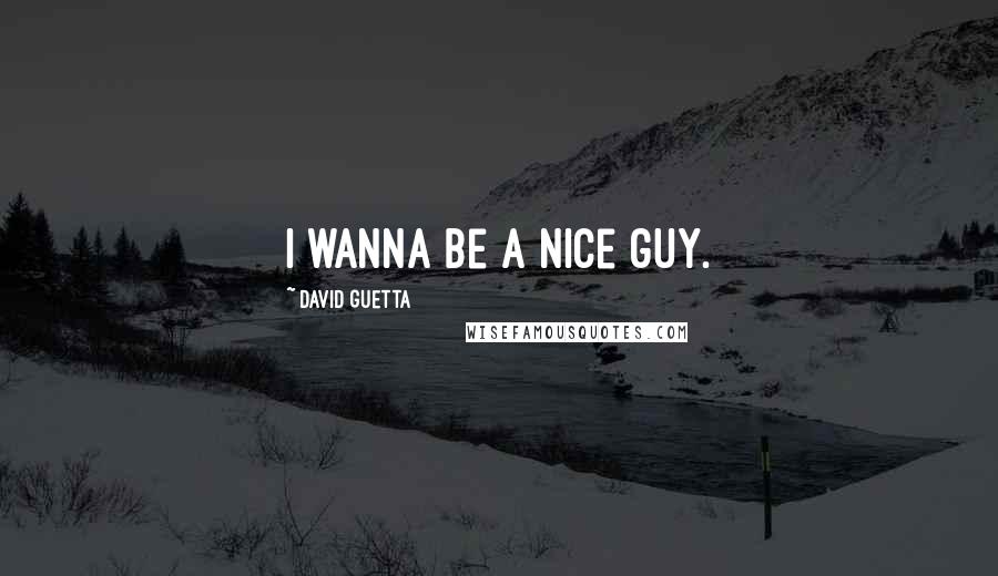 David Guetta Quotes: I wanna be a nice guy.