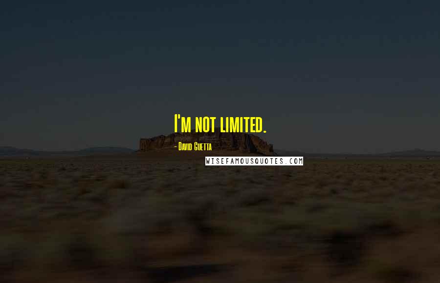 David Guetta Quotes: I'm not limited.