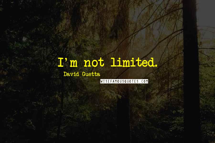 David Guetta Quotes: I'm not limited.